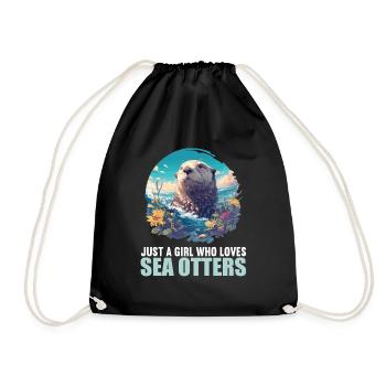 Loutre de mer - Sac de sport léger - noir - Devant