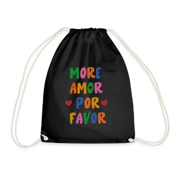 more amor por favor - Drawstring Bag - black - Front