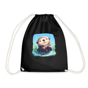 Loutre de mer - Sac de sport léger - noir - Devant
