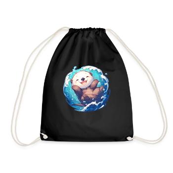 Loutre de mer - Sac de sport léger - noir - Devant