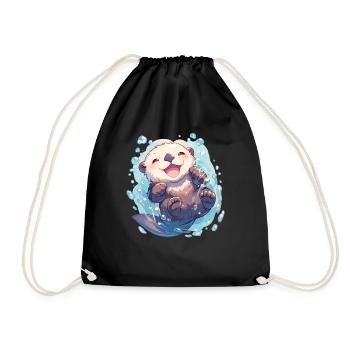 Loutre de mer - Sac de sport léger - noir - Devant