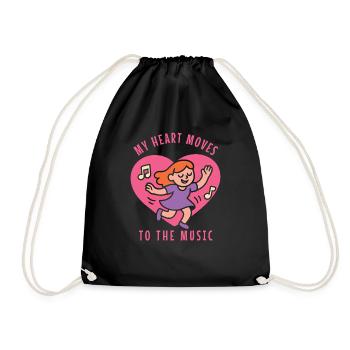 Mon cœur se met à la danse de ballet musicale - Sac de sport léger - noir - Devant