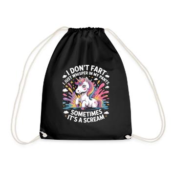 Drôle de Licorne Pet Chemise - Licorne avec dicton - Sac de sport léger - noir - Devant
