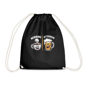 Café le matin, bière le soir - Sac de sport léger - noir - Devant
