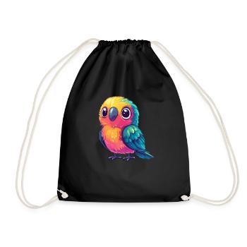 Perroquet coloré câlin - Sac de sport léger - noir - Devant