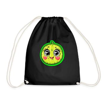 Süße Melone mit Herz - Turnbeutel - Schwarz - Vorne