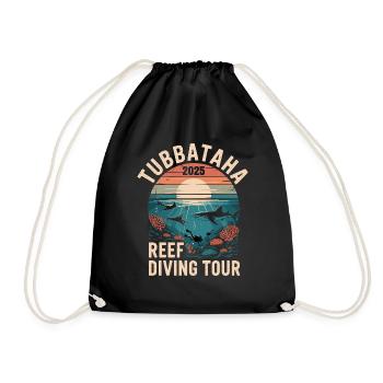 DivingTour Tubbataha 2025 - Drawstring Bag - black - Front