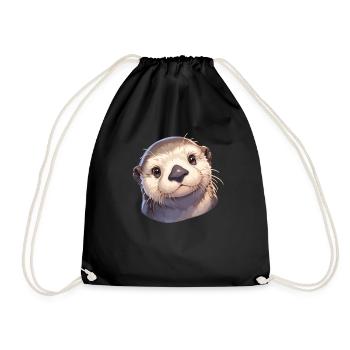 Loutre de mer - Sac de sport léger - noir - Devant