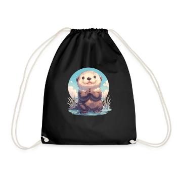 Loutre de mer - Sac de sport léger - noir - Devant