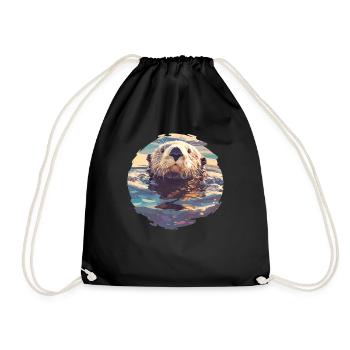 Loutre de mer - Sac de sport léger - noir - Devant