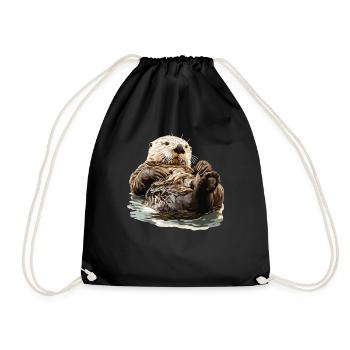 Loutre de mer - Sac de sport léger - noir - Devant