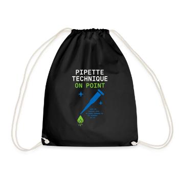 Clinical Lab Tech Diagnostic Science Data Nerd - Drawstring Bag - black - Front