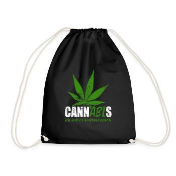 CannABIs Abi durchgezogen - Abitur - Spruch - Turnbeutel - Schwarz - Vorne