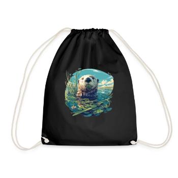 Loutre de mer - Sac de sport léger - noir - Devant