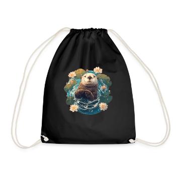Loutre de mer - Sac de sport léger - noir - Devant