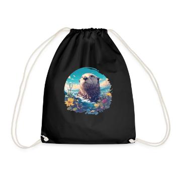 Loutre de mer - Sac de sport léger - noir - Devant