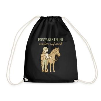 Des aventures à poney m’attendent Monter à cheval - Sac de sport léger - noir - Devant