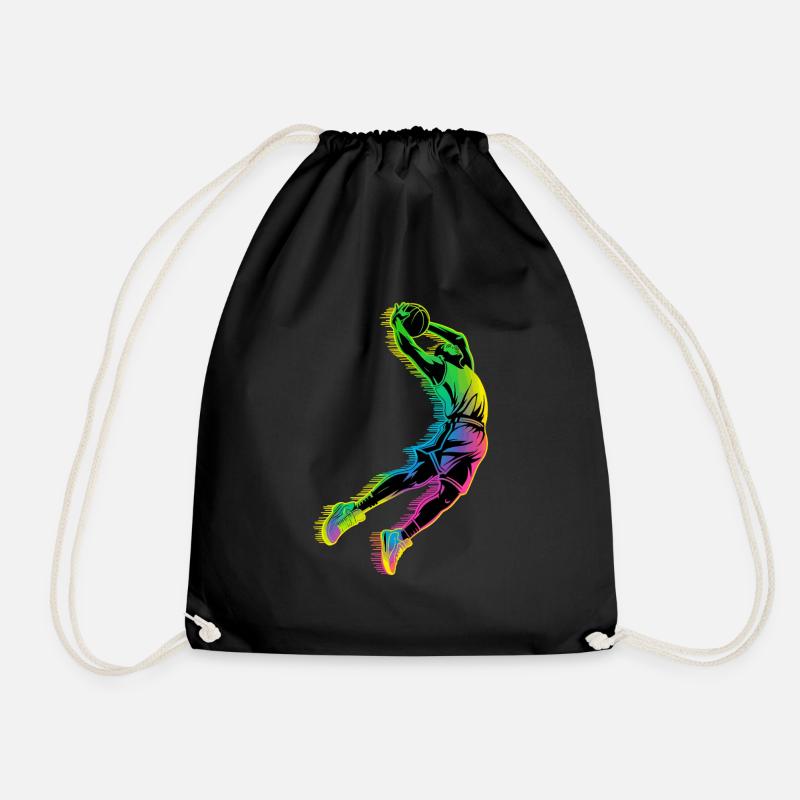 Basketball dunk - Drawstring Bag - black