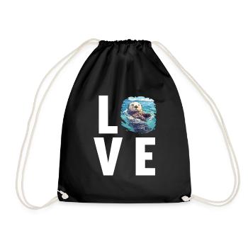 Loutre de mer - Sac de sport léger - noir - Devant