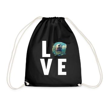 Loutre de mer - Sac de sport léger - noir - Devant