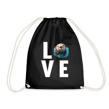 Loutre de mer - Sac de sport léger - noir - Devant