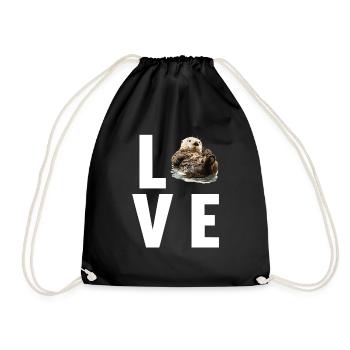 Loutre de mer - Sac de sport léger - noir - Devant