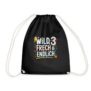 Sauvage, effronté et enfin 3 ans 3e anniversaire - Sac de sport léger - noir - Devant