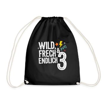 Sauvage, effronté et enfin 3 ans 3e anniversaire - Sac de sport léger - noir - Devant