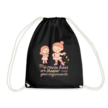 Love My Pointe Shoes Are Sharper Ballet - Drawstring Bag - black - Front