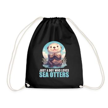 Loutre de mer - Sac de sport léger - noir - Devant