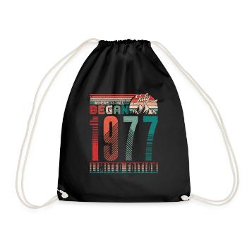 Anniversaire 1977 Vintage Juillet Cadeau Rétro - Sac de sport léger - noir - Devant