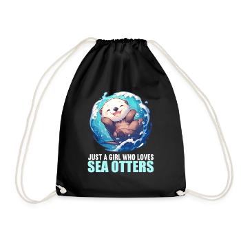 Loutre de mer - Sac de sport léger - noir - Devant