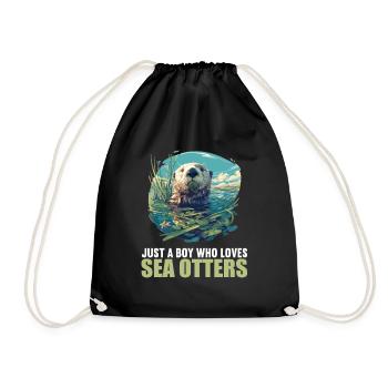 Loutre de mer - Sac de sport léger - noir - Devant