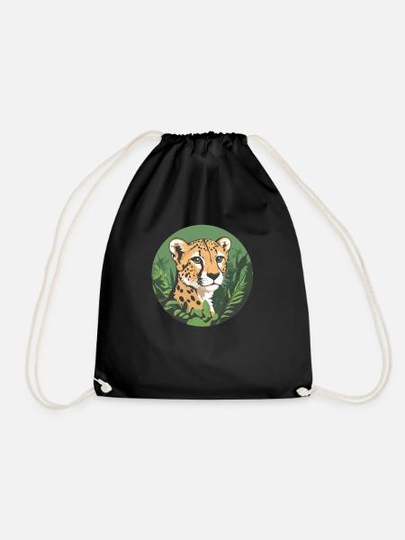 Guépard dans la jungle - Sac de sport léger - noir