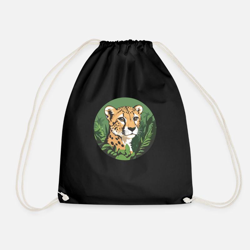 Guépard dans la jungle - Sac de sport léger - noir
