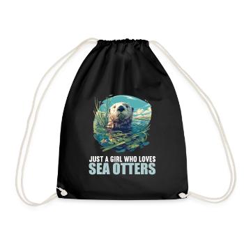 Loutre de mer - Sac de sport léger - noir - Devant