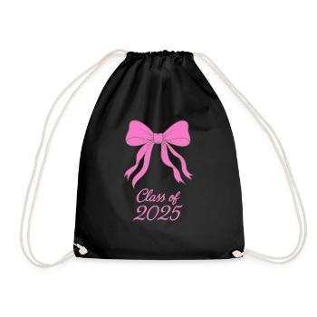 Class of 2025 Bow Shirt – Süße rosa Abschlusskunst - Turnbeutel - Schwarz - Vorne