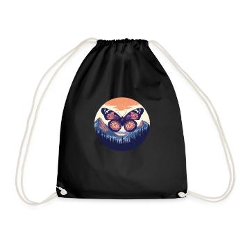 Butterfly over mountains - Drawstring Bag - black - Front