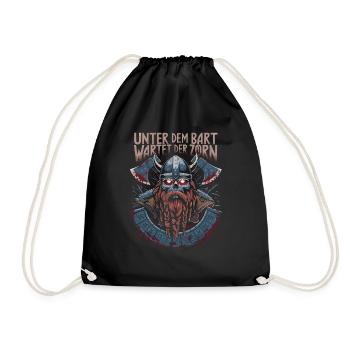 Evil Old Man Viking Under The Beard Wrath - Drawstring Bag - black - Front