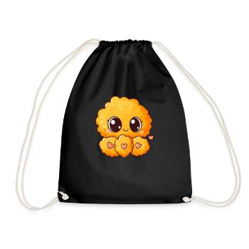 Chicken Nugget Freude - Turnbeutel - Schwarz - Vorne