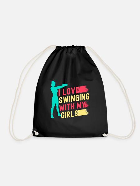 Fitness Fanatics Love Swinging With My Girl - Drawstring Bag - black