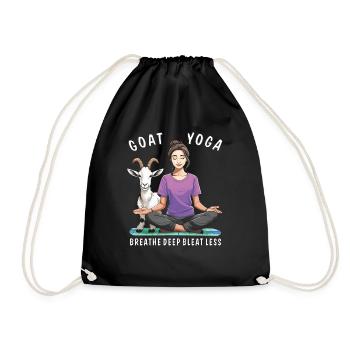 GOAT YOGA DEEP, BLEAT LESS - Drawstring Bag - black - Front