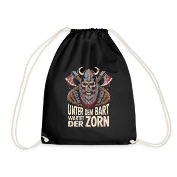 Evil Old Man Viking Under The Beard Wrath - Drawstring Bag - black - Front