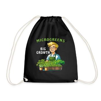 MICROGREENS BIG GROWTH - Drawstring Bag - black - Front