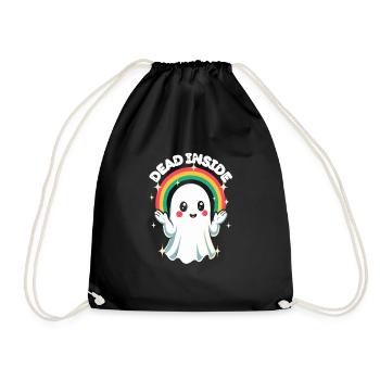 Dead Inside - Cute Ghost - Drawstring Bag - black - Front