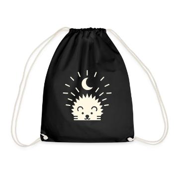 Hérisson au clair de lune - Sac de sport léger - noir - Devant