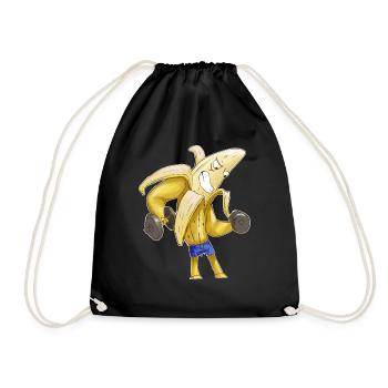 Drôle de banane avec des muscles - la forme physique rencontre l’humour ! - Sac de sport léger - noir - Devant
