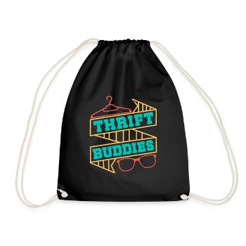 Thrift Shopper Thrift Buddies Thrift Store - Drawstring Bag - black - Front