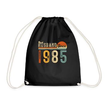 Best husband since 1985 - Drawstring Bag - black - Front