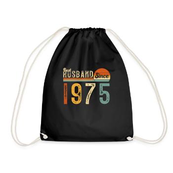 Best husband since 1975 - Drawstring Bag - black - Front